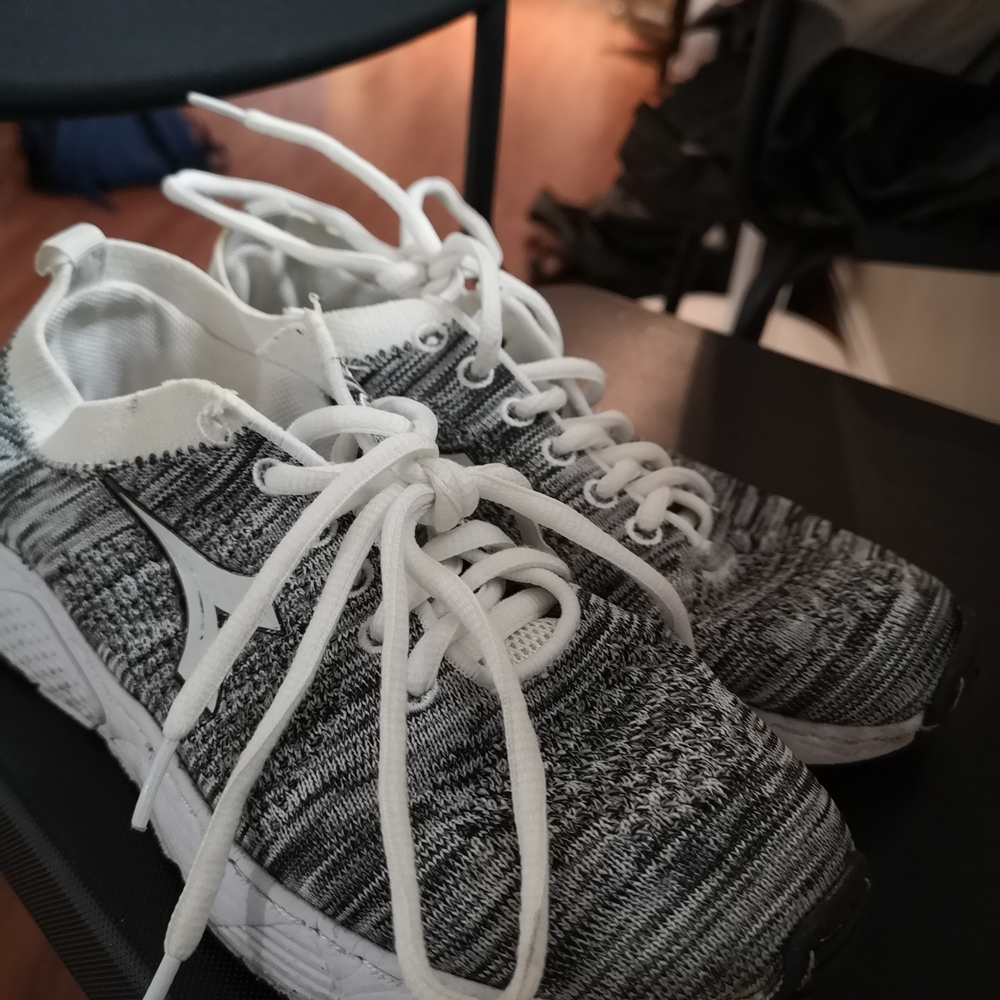 Diadora Black and White Knit Sneakers